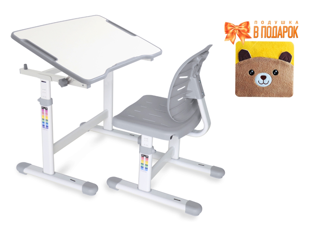 Mealux EVO Комплект ErgoKids (стол+стул) Evo-07 Ergo Grey (арт. Evo-07 Ergo G) фото