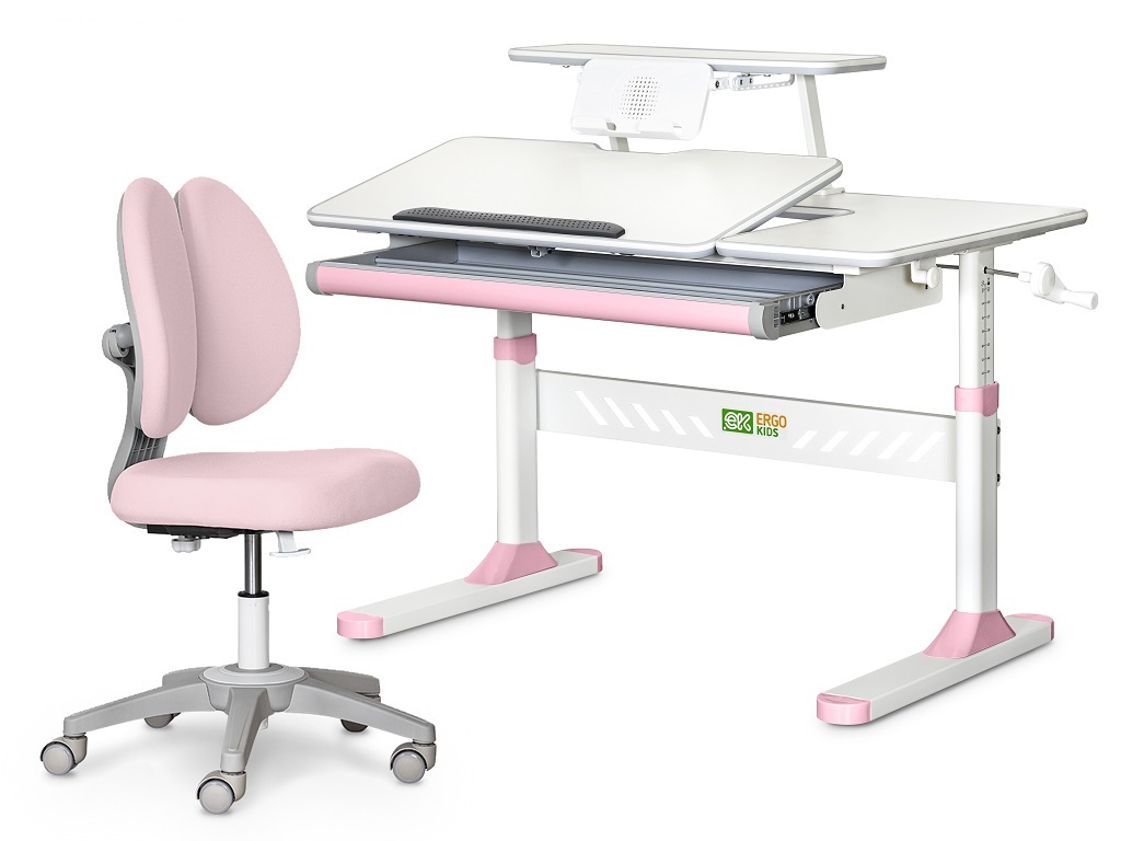 Комплект парта Ergokids TH-320 KP (арт. TH-320 W/P + Y-412 Lite KP) фото