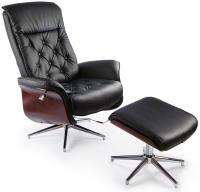 TV-кресло Calviano 95 с пуфом (черное, массаж) фото