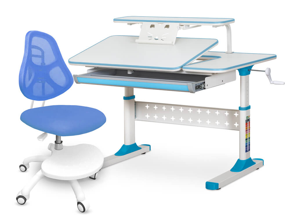 ErgoKids Комплект парта Ergokids TH-320 Blue + кресло ErgoKids BL (арт.TH-320 W/BL + Y-400 BL) фото