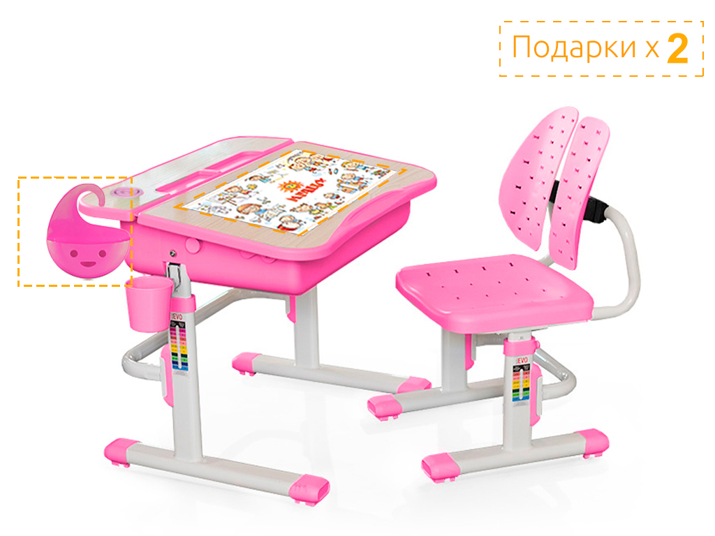 Mealux EVO Комплект мебели (столик + стульчик) Mealux EVO-03 PN фото