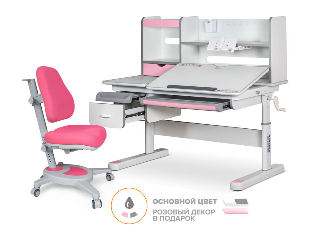 Mealux EVO Комплект Mealux Evo парта Florida Multicolor PN + кресло Onyx KP (арт.EVO-52 W + PN MC + Y 110 KP) фото