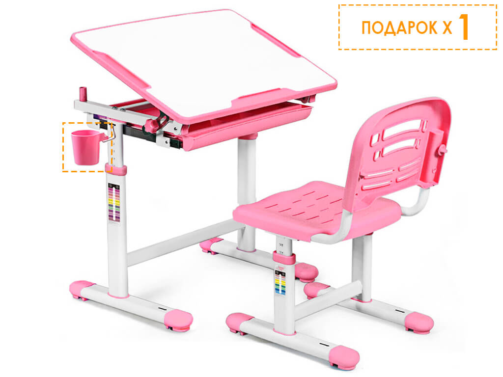 Mealux EVO Комплект мебели (столик + стульчик) EVO-06 Pink фото