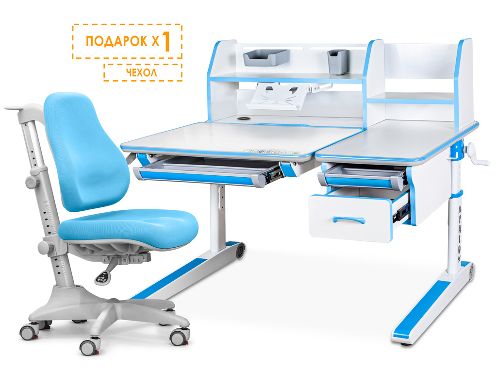 Mealux Комплект Mealux парта Sherwood Energy + Match KBL (арт. BD-830 W/BL Energy+Y-528 KBL) фото