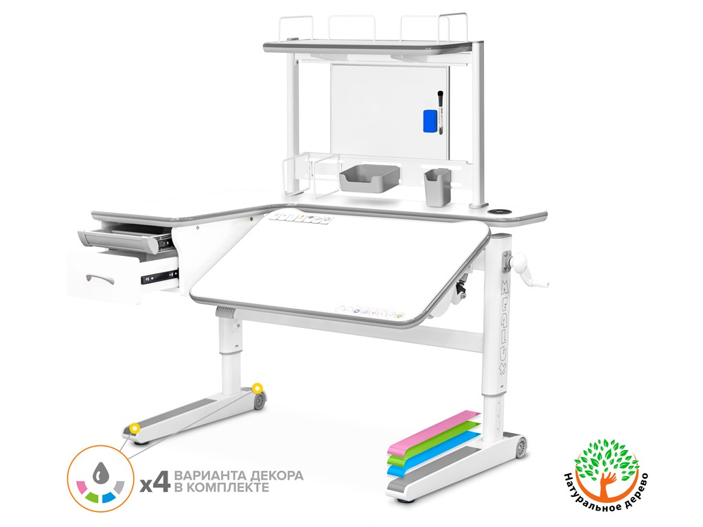 Mealux Детский стол Mealux Woodville Multicolor Energy + BD P-17 W (арт.BD-850 WG/MC Energy+BD P-17 W) фото