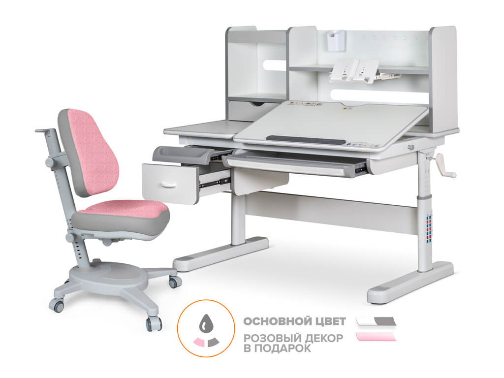 Mealux EVO Комплект Mealux Evo парта Florida Multicolor G + кресло Onyx DPG (арт.EVO-52 W + G MC + Y 110 DPG) фото
