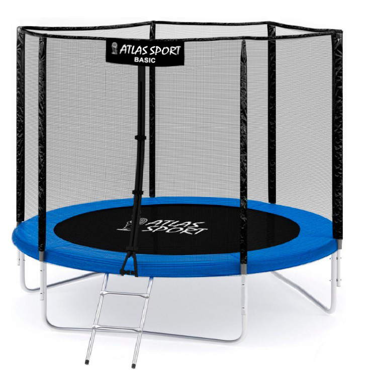 Батут Atlas Sport 252 см (8ft) BASIC с лестницей BLUE фото