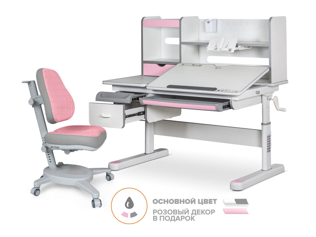 Mealux EVO Комплект Mealux Evo парта Florida Multicolor PN + кресло Onyx DPG (арт.EVO-52 W + PN MC + Y 110 DPG) фото