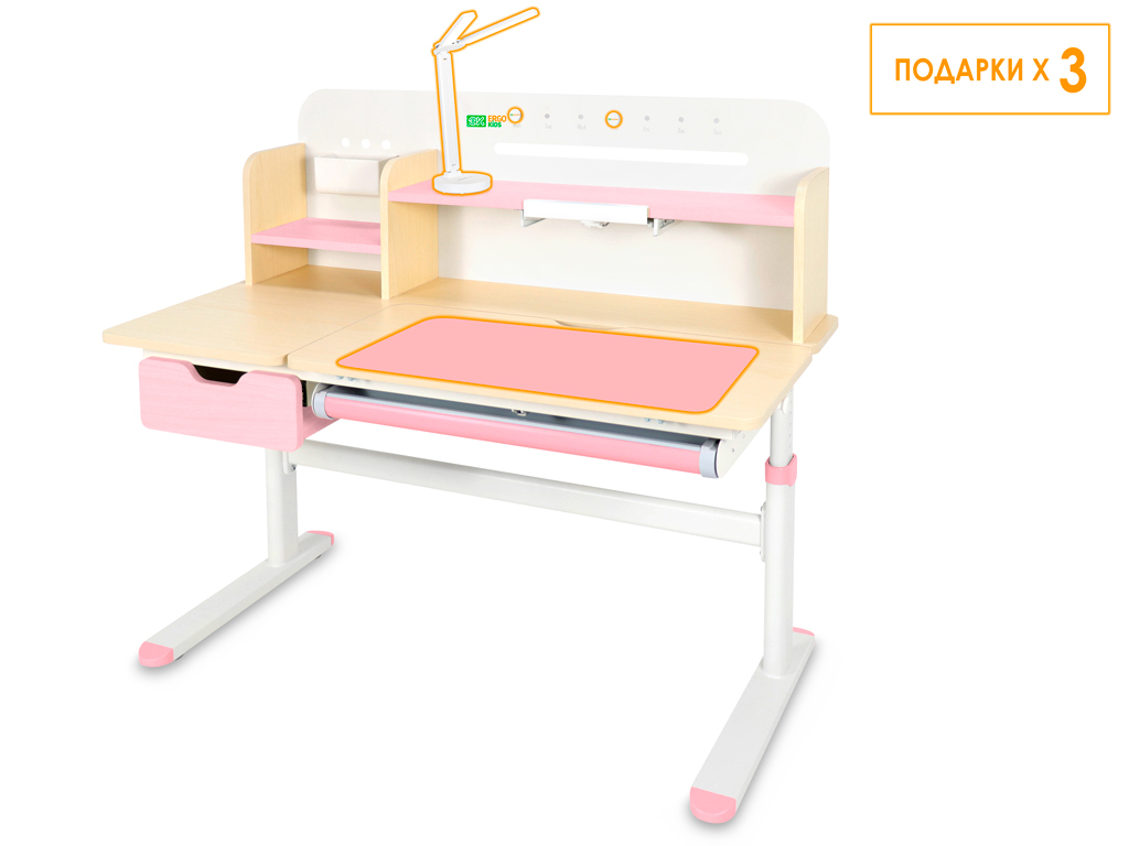 ErgoKids Детский стол Ergokids Bravo Maximus Plus Maple/Pink (арт. TH-360 Maximus Plus MG/PN) фото