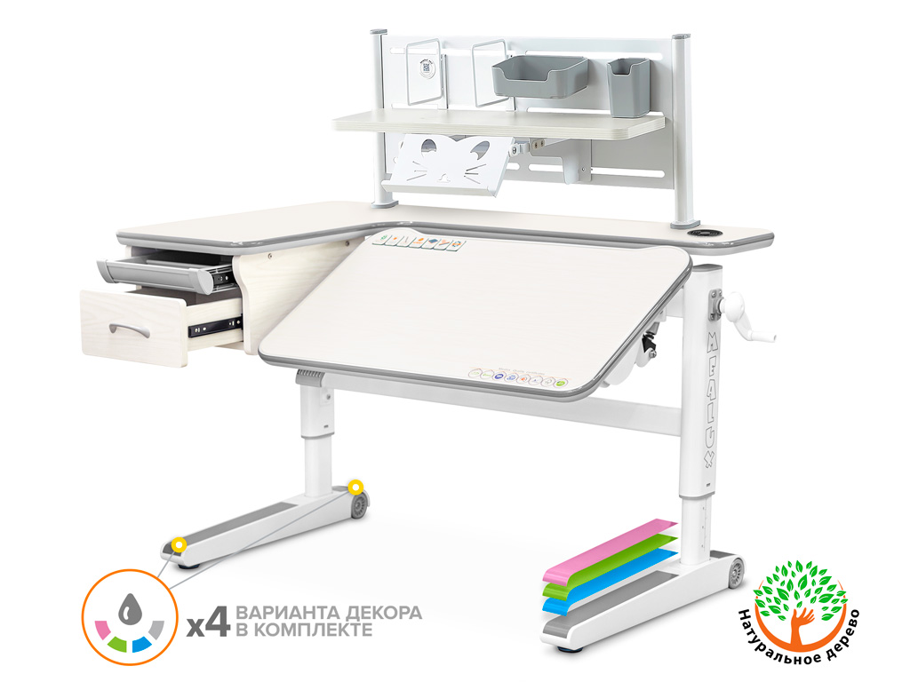 Mealux Детский стол Mealux Woodville Multicolor Energy + BD P-18 TG (арт.BD-850 TG/MC Energy+BD P-18 TG) фото