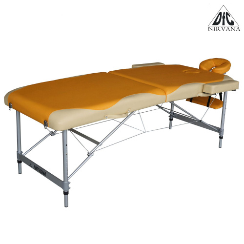Массажный стол DFC NIRVANA, Elegant PREMIUM, 192х75х6 см, алюм. ножки, цвет оранж./беж. (orange/beig фото