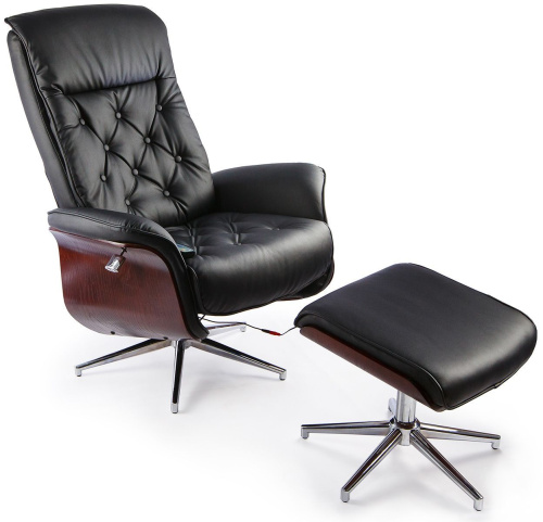TV-кресло Calviano 95 с пуфом (черное, массаж) фото фото 2