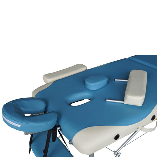 Массажный стол DFC NIRVANA, Elegant DELUXE, 186х70х5 см, алюм. ножки, цвет голуб./беж. фото фото 8