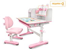 Mealux EVO Комплект мебели (столик + стульчик) Mealux EVO Panda XL pink (арт. BD-29 PN) фото