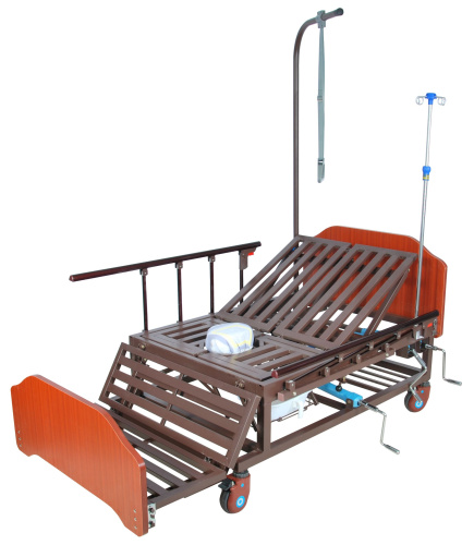 Кровать медицинская Мед-Мос Е-45А (ММ-5424Н-00) с боковым переворачиванием, туалетным устройством и функцией «кардиокресло» фото