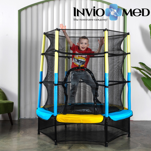 Батут DFC JUMP KIDS 55" желт/син, сетка (137см) фото фото 10