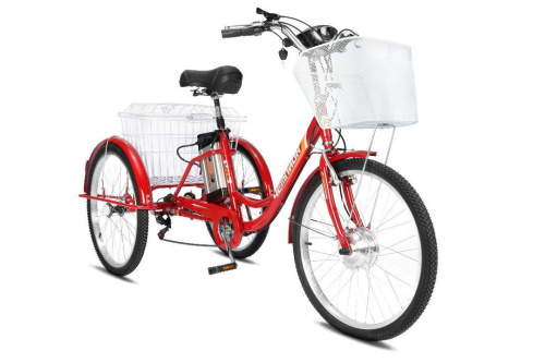 Электровелосипед трехколесный для взрослых РВЗ Чемпион (LITHIUM) 24" 6 скоростей