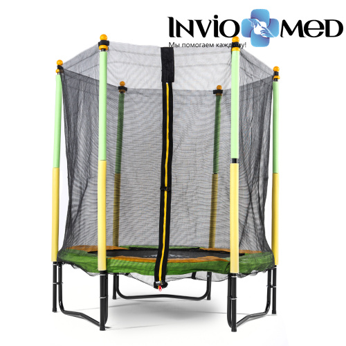 Батут DFC JUMP KIDS 55" зел/желт, сетка (137см) фото фото 3