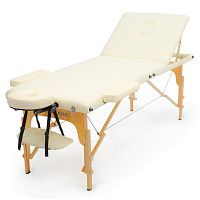 Массажный стол MET Comfort W3 деревянный, 3-х секционный, кремовый (арт.15202) фото