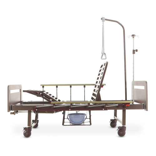 Кровать механическая Med-Mos YG-6 (ММ-2624Н-06/2124Н-04) ЛДСП с туалетным устройством и судном с крышкой, функцией «кардиокресло», в комплекте с матрасом фото фото 4