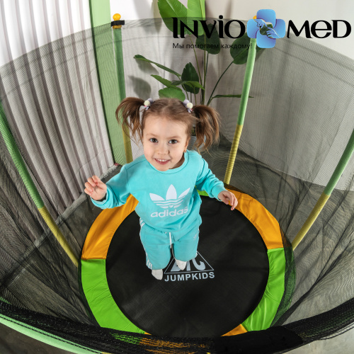 Батут DFC JUMP KIDS 55" зел/желт, сетка (137см) фото фото 12