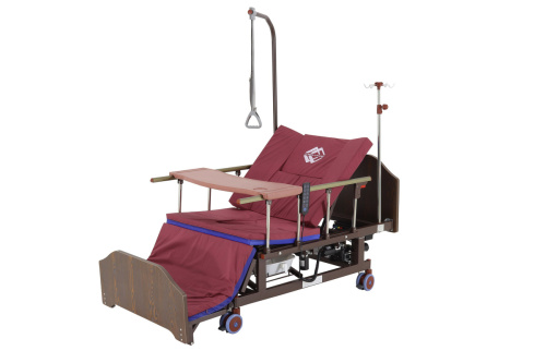 Кровать электрическая Med-Mos DB-11А (МЕ-5228Н-04) ЛДСП Венге с боковым переворачиванием, туалетным устройством и функцией «кардиокресло» фото