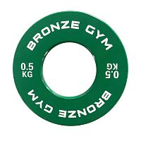 Диск калиброванный BRONZE GYM для пауэрлифтинга зеленый 0,5 кг фото