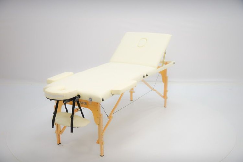 Массажный стол MET Comfort W3 деревянный, 3-х секционный, кремовый (арт.15202) фото фото 2