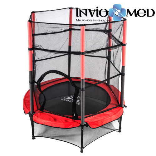 Батут DFC JUMP KIDS 55" красн/сер, сетка (137см) фото фото 2