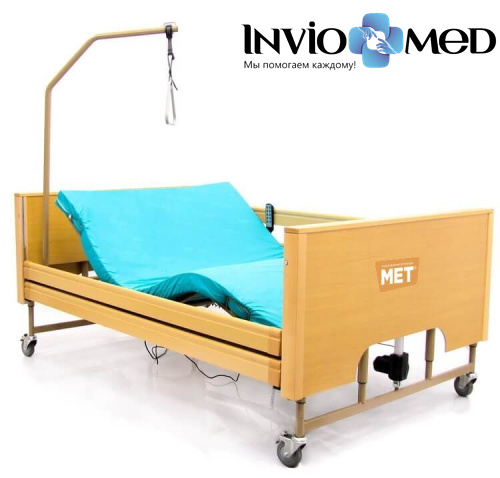 Широкая медицинская электрокровать MET LARGO (120 см) с регулировкой высоты (арт. 17111) фото