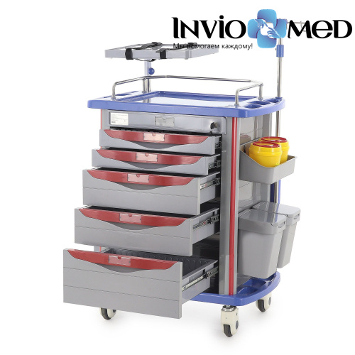 Столик реанимационный, анестезиологический ЕТ850-01 фото