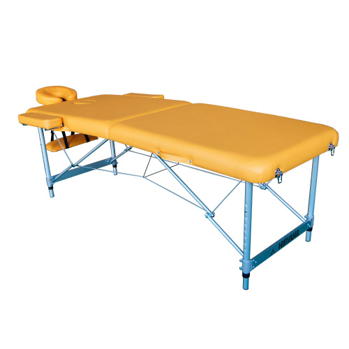 Массажный стол DFC NIRVANA, Elegant LUXE, 186х70х4 см, алюм. ножки, цвет горчичный (Mustard) фото фото 3