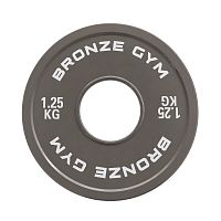 Диск калиброванный BRONZE GYM для пауэрлифтинга серый 1,25 кг фото