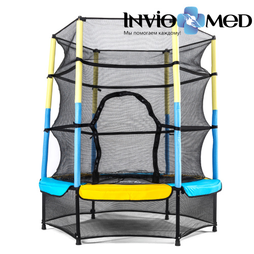 Батут DFC JUMP KIDS 55" желт/син, сетка (137см) фото фото 3