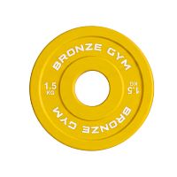 Диск олимпийский BRONZE GYM тяжелоатлетический желтый 1,5 кг фото