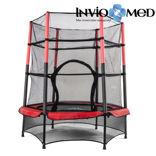 Батут DFC JUMP KIDS 55" красн/сер, сетка (137см) фото фото 3