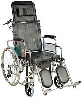 Кресло-коляска Med-Mos FS204BJG (MK-C011-46) с санитарным оснащением