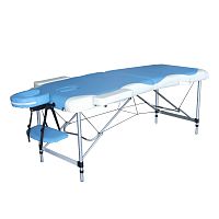 Массажный стол DFC NIRVANA, Elegant DELUXE, 186х70х5 см, алюм. ножки, цвет голуб./беж. фото
