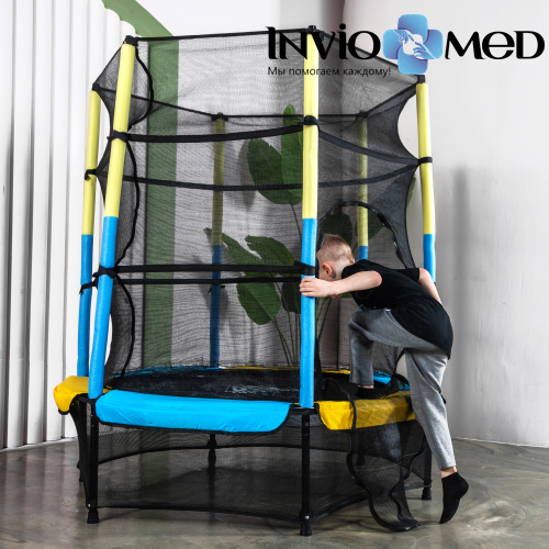 Батут DFC JUMP KIDS 55" желт/син, сетка (137см) фото фото 9