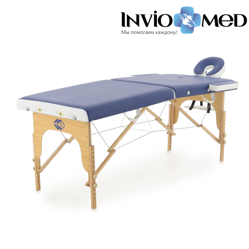Массажный стол складной деревянный Med-Mos JF-AY01 2-х секционный (светлая рама) фото
