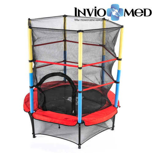 Батут DFC JUMP KIDS 55" красн/желт/син, сетка (137см) фото фото 2 Батут DFC JUMP KIDS 55" красн/желт/син, сетка (137см) фото фото 2