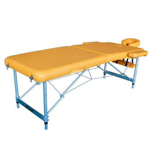 Массажный стол DFC NIRVANA, Elegant LUXE, 186х70х4 см, алюм. ножки, цвет горчичный (Mustard) фото фото 2