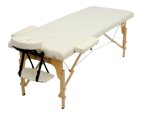 Массажный стол MET Comfort W2 деревянный, кремовый (арт.18452) фото