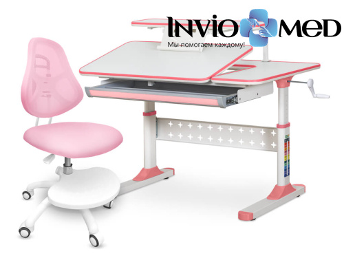 ErgoKids Комплект парта Ergokids TH-320 Pink + кресло ErgoKids Y-400 PN (арт.TH-320 W/PN + Y-400 PN) фото