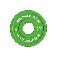 Диск олимпийский BRONZE GYM тяжелоатлетический зеленый 1 кг фото
