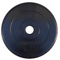 Диск обрезиненный, чёрного цвета, 51 мм, 20 кг  Atlet фото