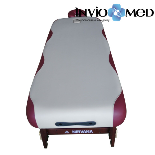 Массажный стационарный стол DFC NIRVANA, SUPERIOR, дерев. коричн. ножки, 1 секция, цвет беж.с вин. фото фото 5