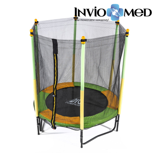Батут DFC JUMP KIDS 55" зел/желт, сетка (137см) фото