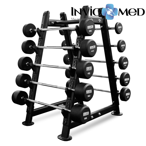 Набор обрезиненных штанг BRONZE GYM, 10-55 кг - 10 шт, шаг 5 кг фото