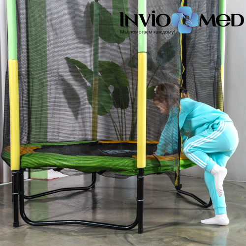 Батут DFC JUMP KIDS 55" зел/желт, сетка (137см) фото фото 9